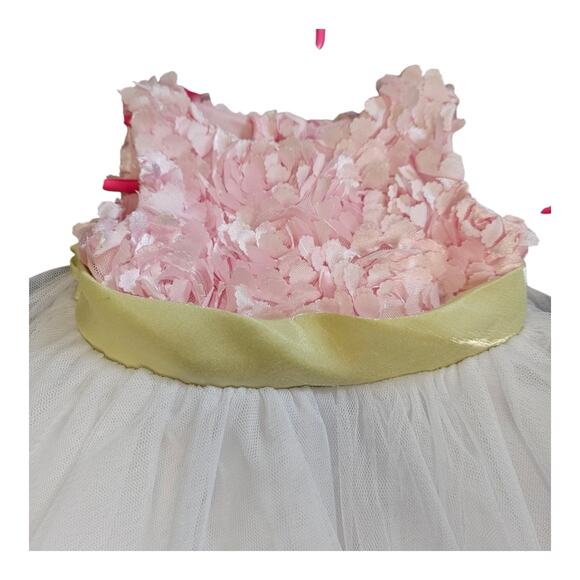 Rare Editions Baby Dress – 3–6 Months – Floral Bodice & Tulle Skirt w/ Ribbon - Picture 2 of 4